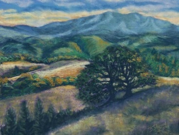 Pastel landscape painting