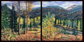 Diptyck (2 Paintings) Exterior of Yellowstone